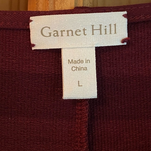 Garnet Hill striped burgundy dress L knit - Picture 3 of 9